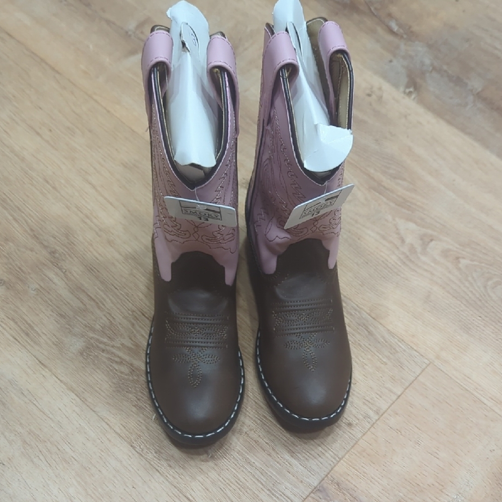 Kids Smokey Mountain Western Boots - Brown and Pink